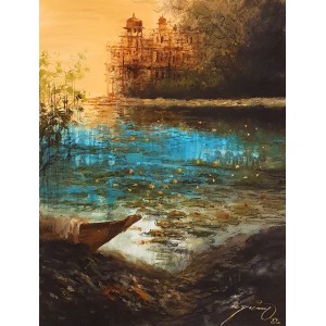 A. Q. Arif, 18 x 24 Inch, Oil on Canvas, Citysscape Painting, AC-AQ-404